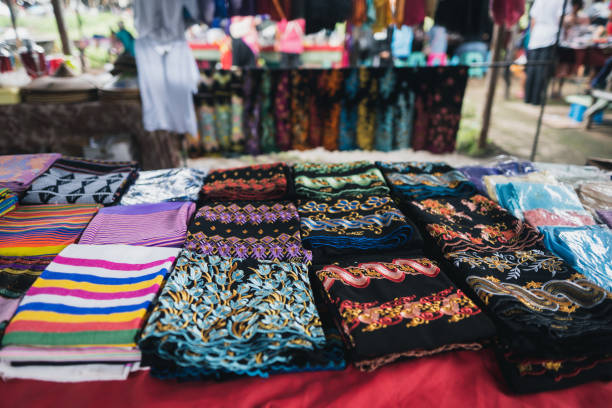 istock Beautiful pattern fabric in the Asian market 1167480088