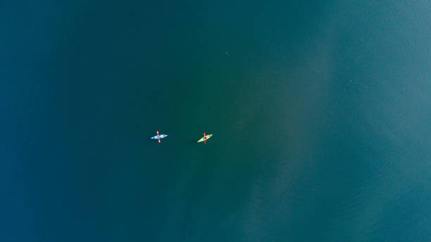 istock Kayak on a lake Aerial view 1167484999