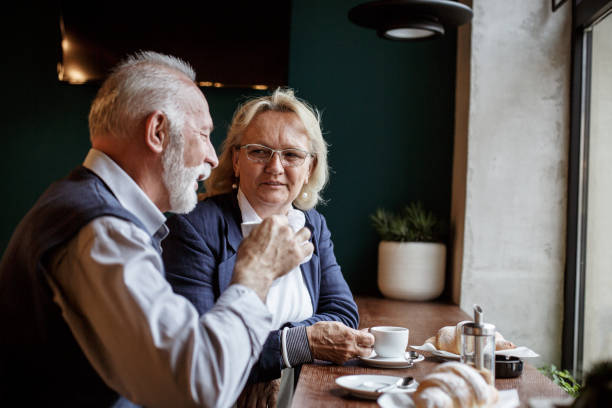 istock Senior couple enjoying their morning coffee 1167486389