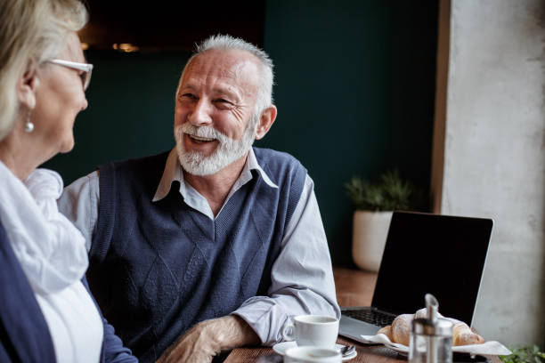 istock Senior couple relaxing on their coffee break 1167486394