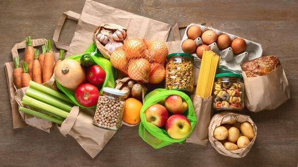 istock Raw vegetables in eco bags. Zero waste concept. 1167493188
