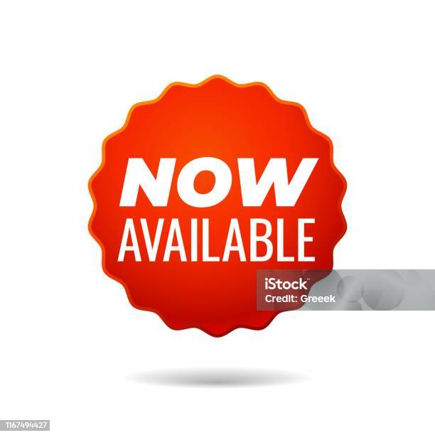 Now At Sticker Red Vector Sticker Stock Illustration - Download Image Now ...