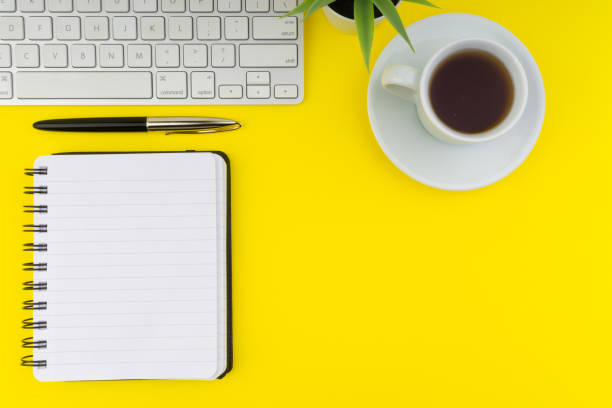 istock Flat lay view of office table desk. Copy Space concept 1167498076