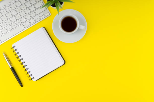 istock Flat lay view of office table desk. Copy Space concept 1167498077