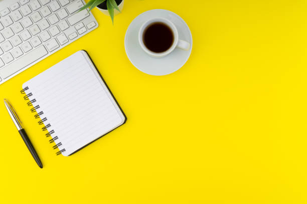 istock Flat lay view of office table desk. Copy Space concept 1167498107
