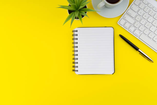 istock Flat lay view of office table desk. Copy Space concept 1167498181