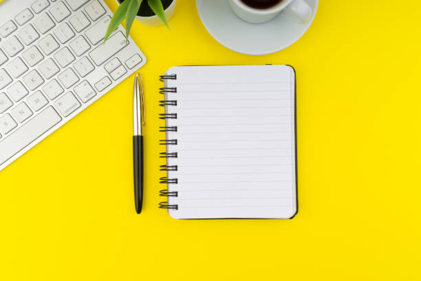 istock Flat lay view of office table desk. Copy Space concept 1167498195
