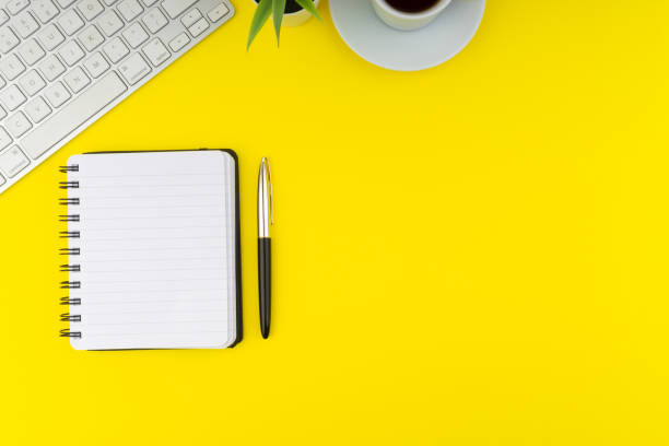 istock Flat lay view of office table desk. Copy Space concept 1167498312