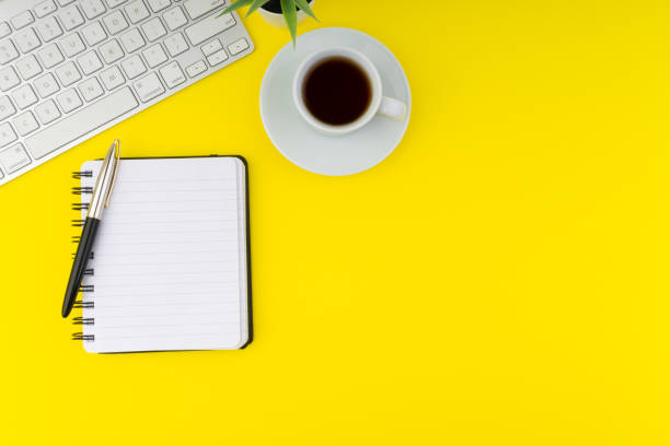 istock Flat lay view of office table desk. Copy Space concept 1167498414
