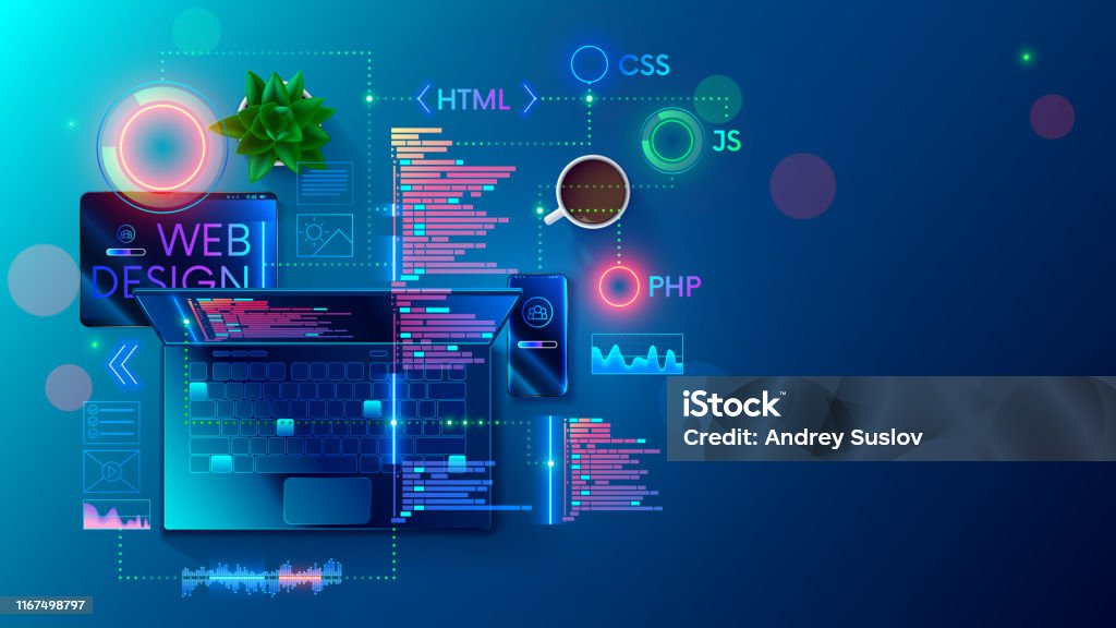 Web Development Coding And Programming Responsive Layout Internet Site ...