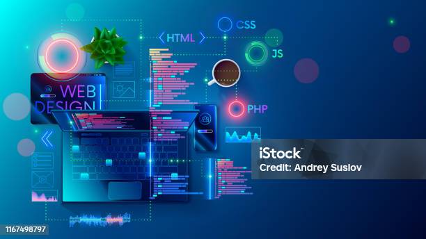Web Development Coding And Programming Responsive Layout Internet Site ...