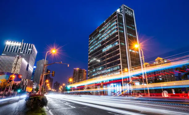 Photo of Urban Nightscape and Architectural Landscape in Shanghai