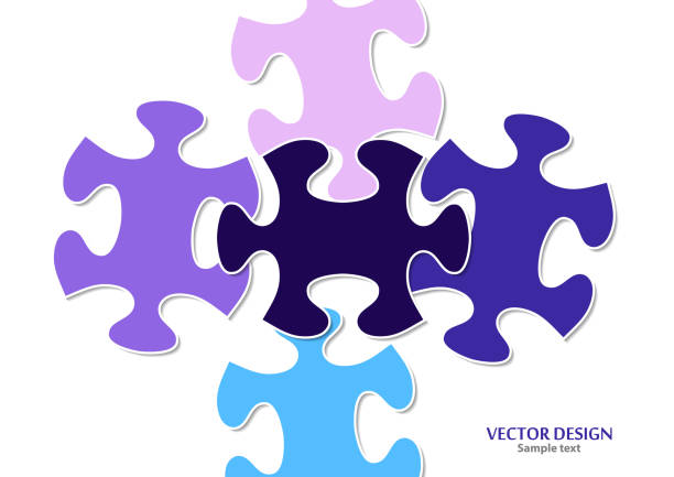 Abstract background from bright puzzle pieces. The composition is an unfinished puzzle. Abstract background from bright puzzle pieces. The composition is an unfinished puzzle. Vector illustration for your design. designate stock illustrations