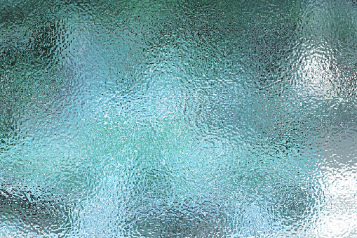 Light blue matte surface. Plastic glass. Frosted winter window glass. Gradient transparent background. Realistic 3d illustration