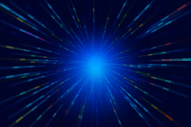 istock The abstract background image with the sense of speed, space, technology and perspective is composed of colorful luminous lines 1167501962