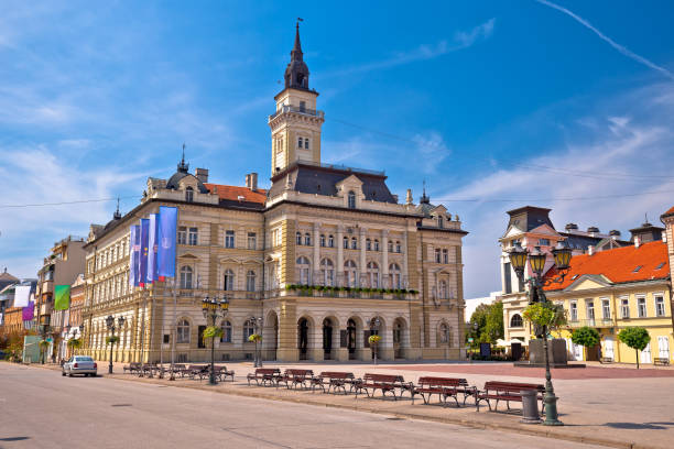 istock Freedom square in Novi Sad arches and architecture view 1167501997