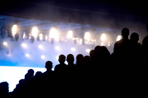 istock Silhouette of concert crowd and stage lights 1167503241