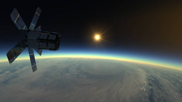 istock Tropical cyclone observed by the meteorological satellite - 3D illustration 1167504318