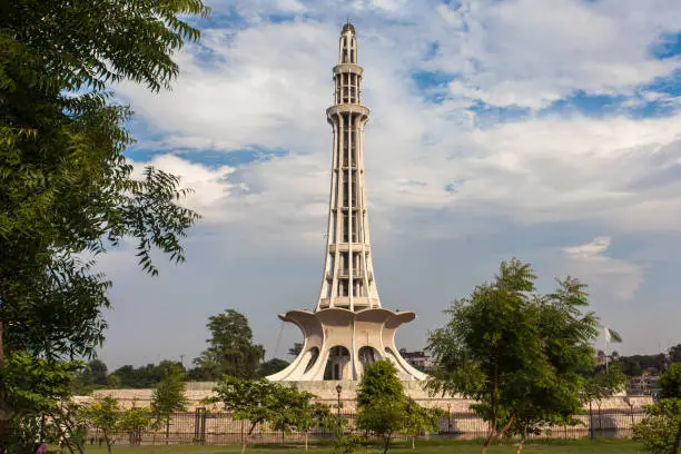 Beautiful view of Minar-e-Pakistan also know as symbol of Pakistan.