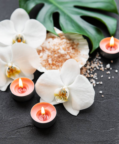 istock Natural spa ingredients with orchid flowers 1167506833