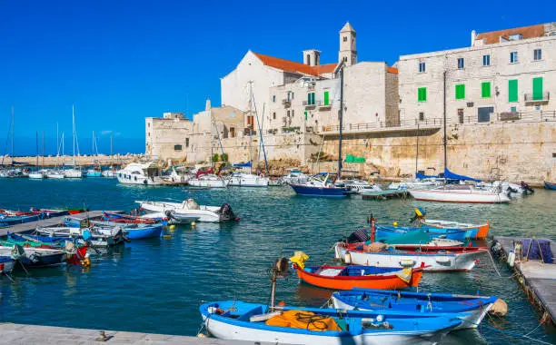 The beautiful waterfront of Giovinazzo, town in the province of Bari, Puglia (Apulia), southern Italy.