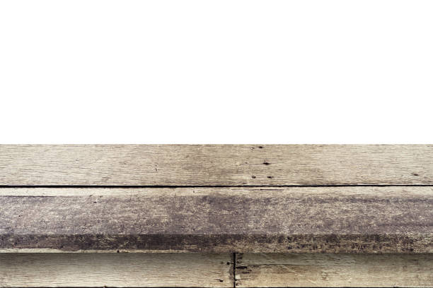 istock Empty wood table on isolate white background and display montage with copy space for product. 1167515582