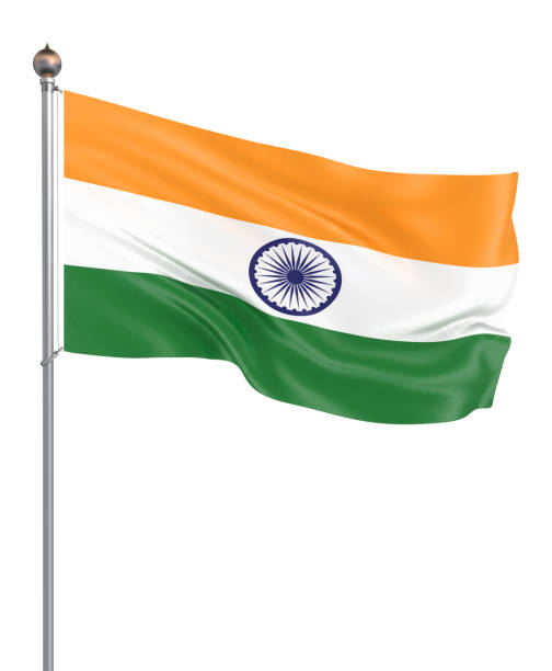 istock India flag blowing in the wind. Background texture. 3d rendering, wave, 3d illustration. - Illustration. Isolated on white. 1167517752