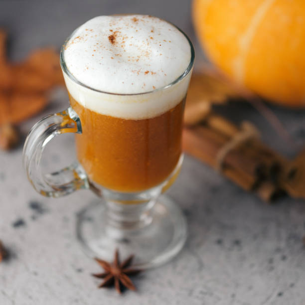 istock Autumn coffee pumpkin latte in a glass with cinnamon 1167520101