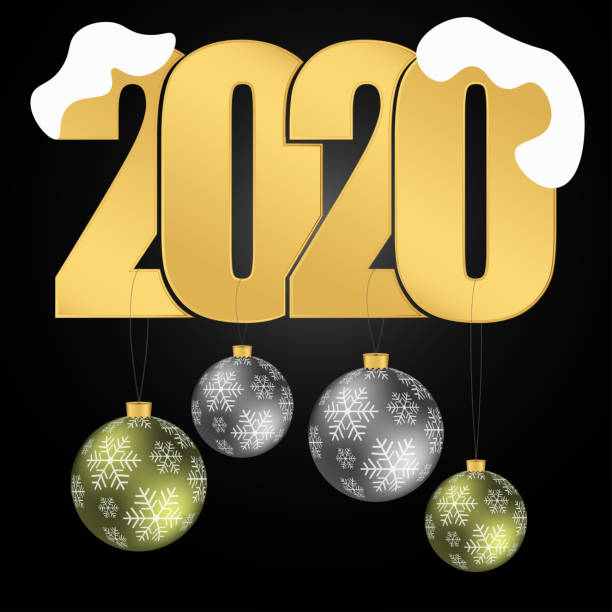 istock Happy New Year 2020. Christmas-tree decorations, present. Christmas toy. Vector illustration 1167522902