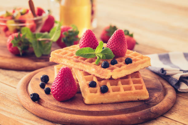 istock Waffles with fresh chokeberry and strawberry 1167524079