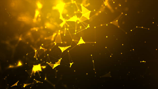 istock Abstract background Dot and connect line for cyber technology futuristic and network connection concept with dark and grain processed wide screen ratio 1167524460