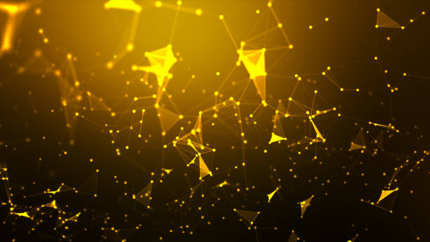 istock Abstract background Dot and connect line for cyber technology futuristic and network connection concept with dark and grain processed wide screen ratio 1167524469