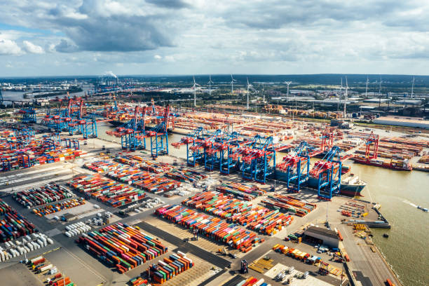 istock Aerial view of a Container harbour 1167527274