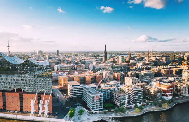 Aerial view of Hamburg Hafen City