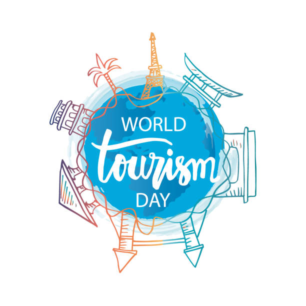 World Tourism Day. September 27. World Tourism Day. September 27. World Tourism Day stock illustrations