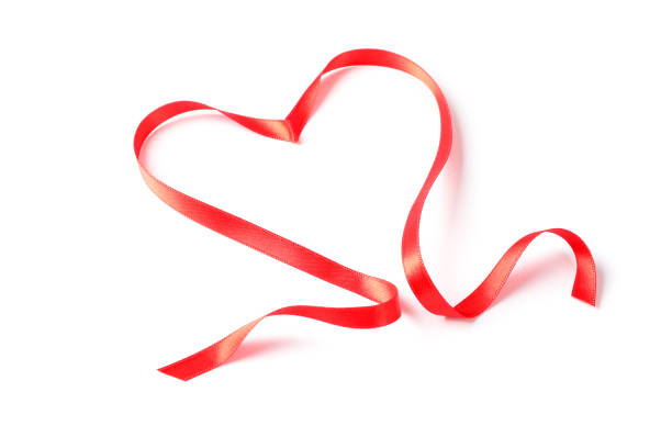 istock Red ribbon heart isolated on white background 1167531511