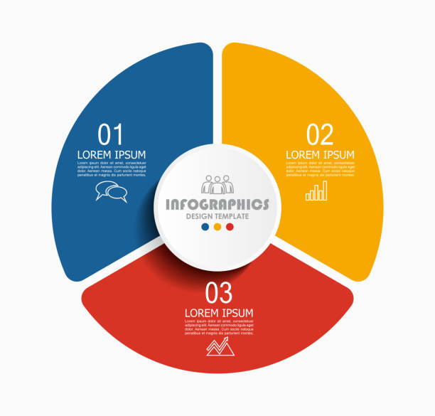 ilustrações de stock, clip art, desenhos animados e ícones de infographic design template with place for your data. vector illustration. - três objetos