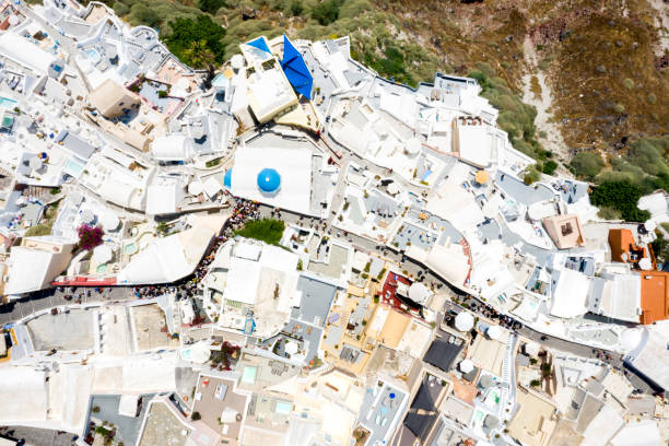 istock Top view of Oia, Santorini, Greece 1167540609