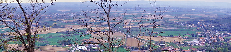 Panorama of the Tuscan countryside around Cortona