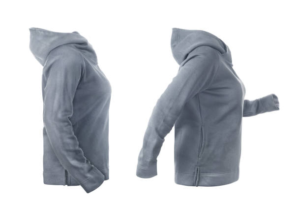 istock Blank gray hoodie leftside and rightside isolated on a white background 1167544641