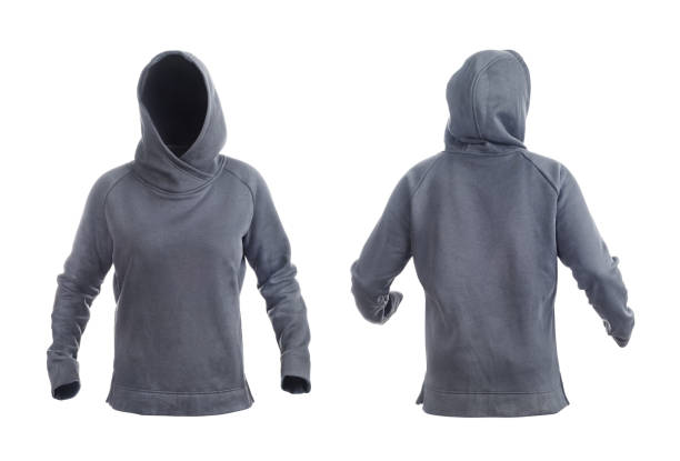 istock Blank gray hoodie frontside and backside isolated on a white background 1167544671