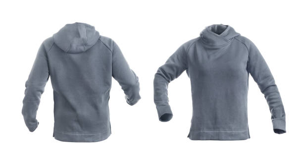 istock Blank gray hoodie frontside and backside isolated on a white background 1167544673