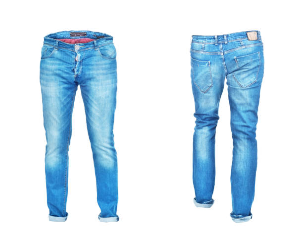 istock Blank jeans pants leftside and rightside isolated on a white background 1167545292