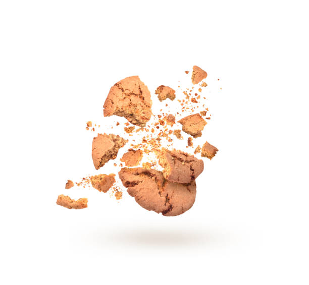 sweet cookies in dynamics on white background