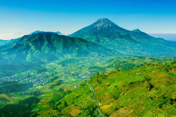 istock Village in Dieng Plateau with Mount Sindoro 1167549918