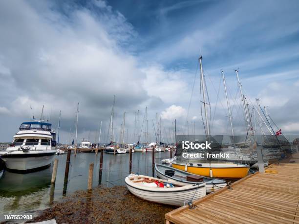 Small Harbor Marina On Lyoe In The Archipelago In Denmark Stock Photo - Download Image Now
