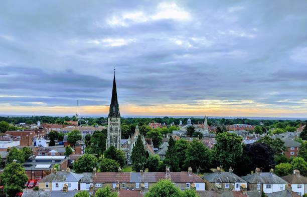 istock A scenic view over a church and town rooftops 1167558470