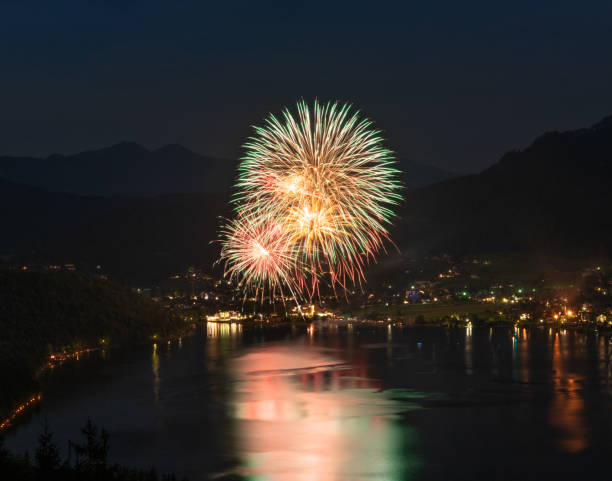 istock Mountains in Flames, Fireworks, Altaussee, Austria 1167559845