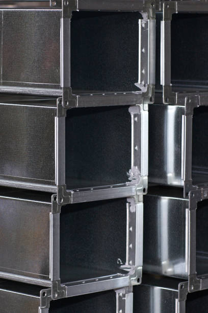 istock Elements and parts made of galvanized sheet for various ventilation systems 1167562593
