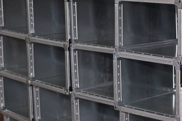 istock Elements and parts made of galvanized sheet for various ventilation systems 1167565709